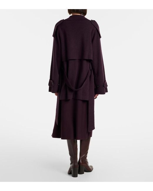 Jardin Des Orangers Purple Cropped Wool And Cashmere Trench Coat