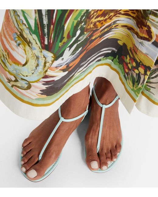Aquazzura White Almost Bare Leather Thong Sandals
