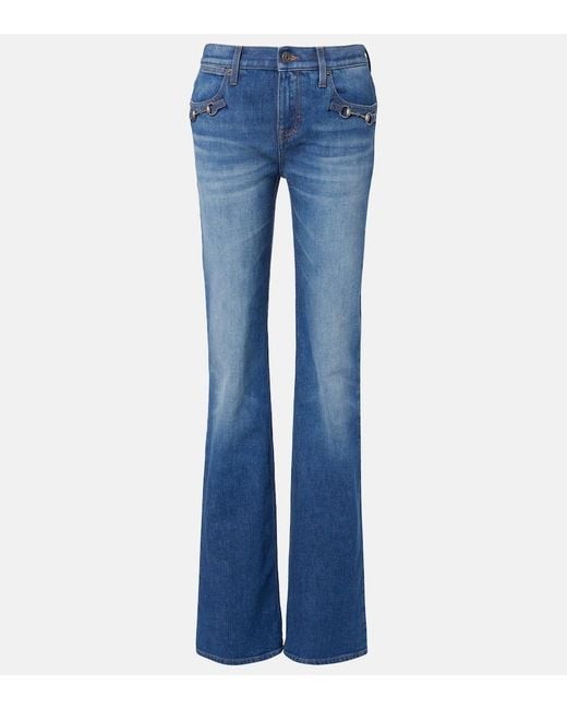 Gucci Blue Horsebit Flared Jeans