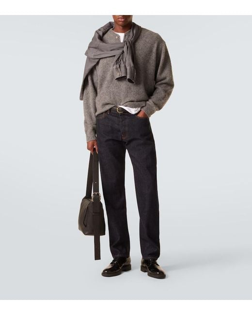 Thom Sweeney Blue Mid-Rise Straight Jeans for men