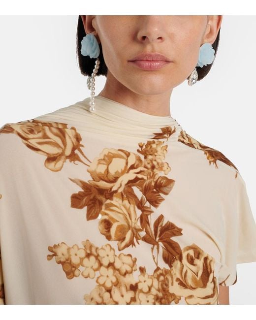 Magda Butrym Blue Rose Embellished Drop Earrings