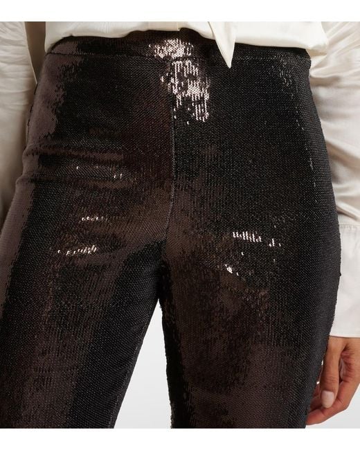 Nina Ricci Brown Sequined Flared Pants