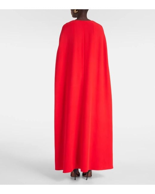 Valentino Red Caped Silk Gown