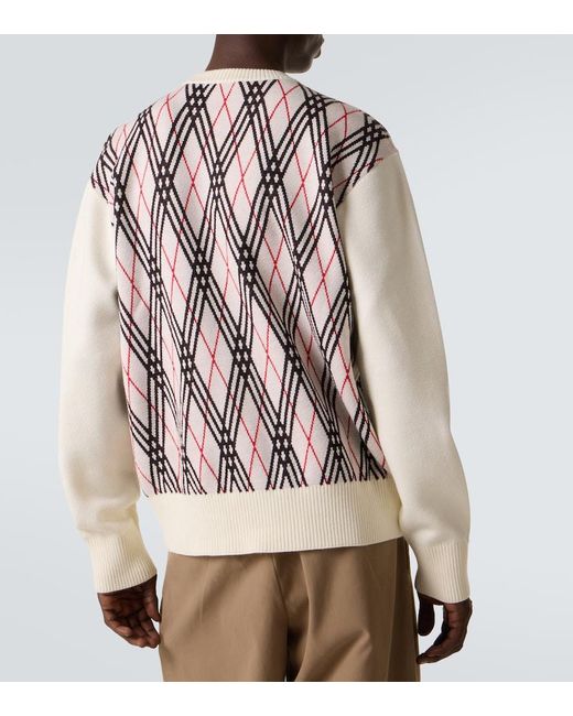 Pullover di Burberry in White da Uomo