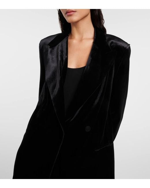 Norma Kamali Black Velvet Coat