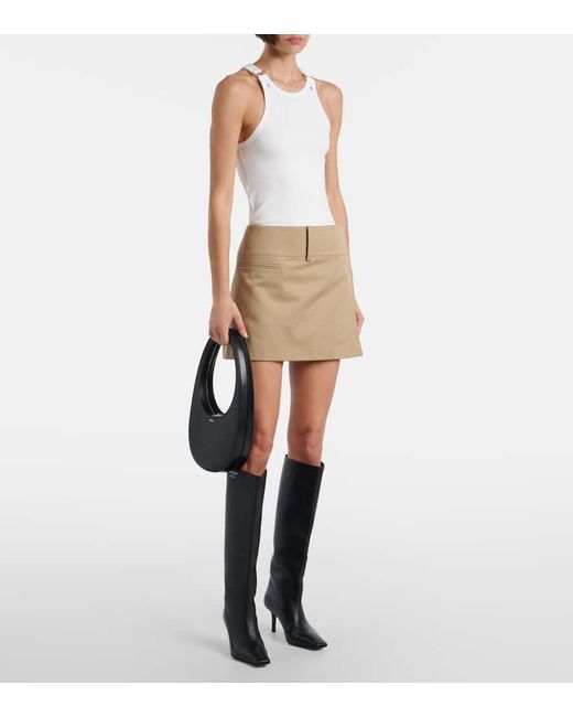 Courreges White Top Buckle 90's Aus Rippstrick