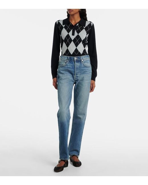 Citizens of Humanity Blue Blaine High-Rise Straight Jeans