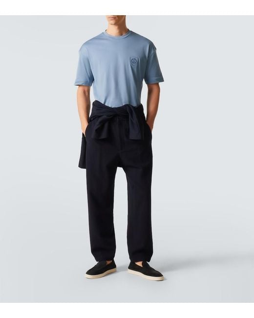 Giorgio Armani Blue Cotton Jersey T-Shirt for men