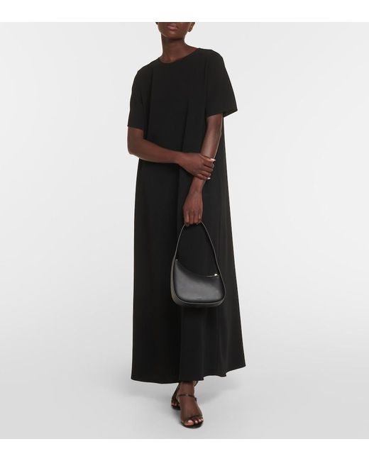 The Row Black Half Moon Leather Shoulder Bag