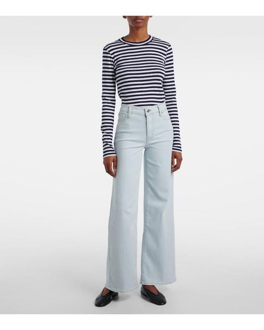 FRAME Blue Le Slim Palazzo Wide-Leg Jeans