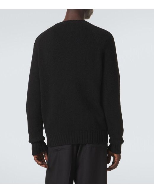 Umit Benan Black Milano Wool Sweater for men