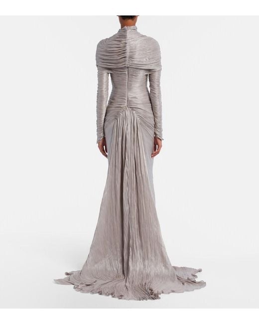 Marmar Halim Gray Ruched Gown