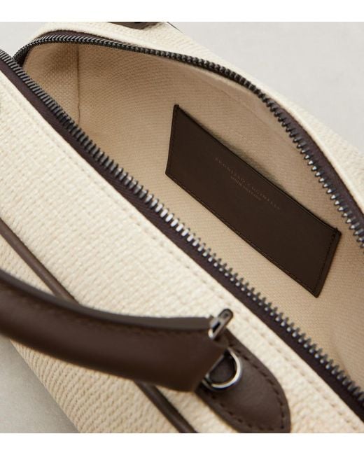 Borsa Con Pelle di Brunello Cucinelli in Natural