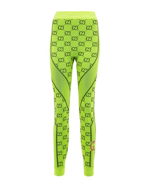 Gucci GG Supreme Jacquard leggings in Yellow Lyst