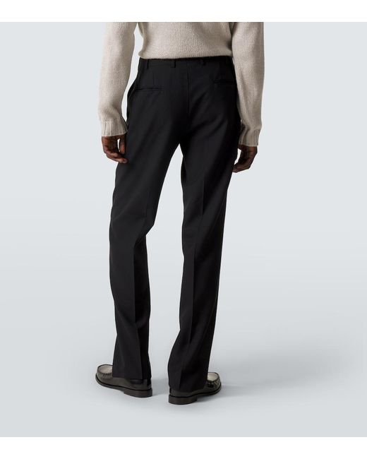 Thom Sweeney Black Wool Straight Pants for men