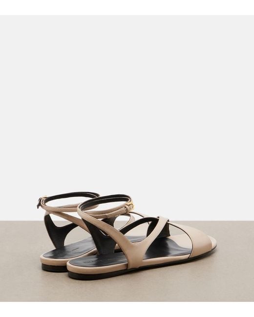 Khaite Black Liria Leather Sandals