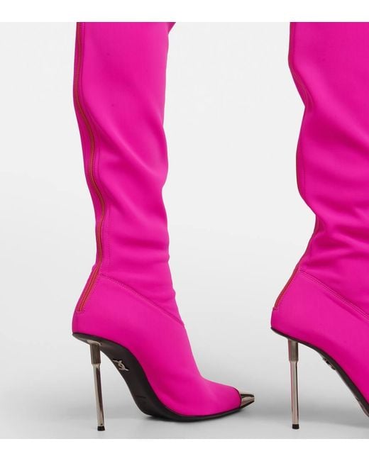 David Koma Pink Jersey Over-the-knee Boots