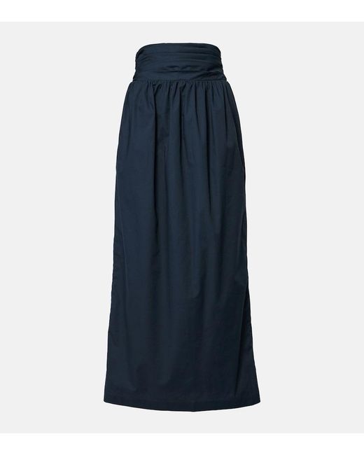 Adriana Degreas Blue Cotton Maxi Skirt