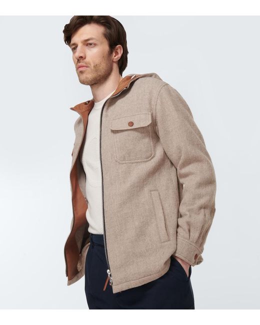 Giorgio Armani Natural Hooded Virgin Wool Blouson for men