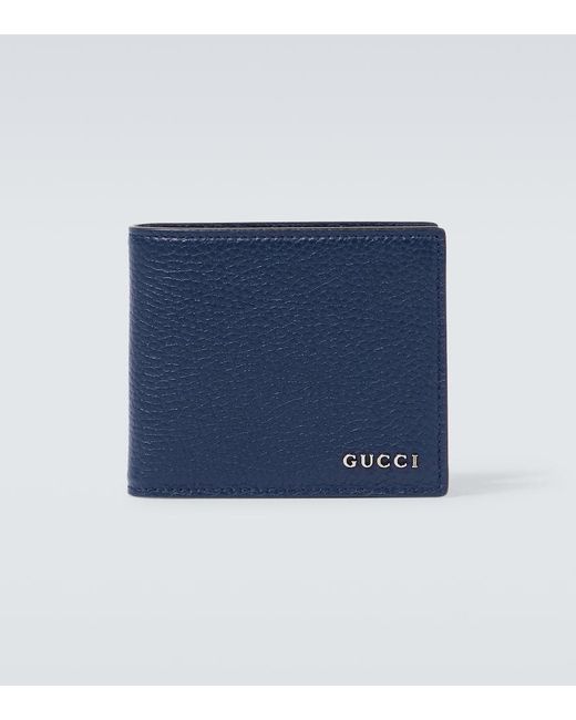 Portafoglio in pelle con logo di Gucci in Blue da Uomo