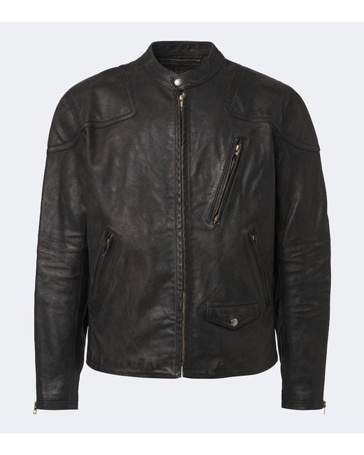 RRL Black Watts Leather Jacket for men