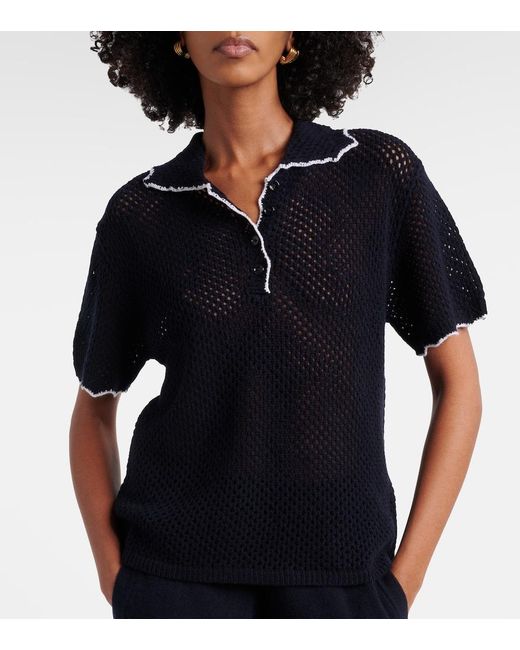 Jardin Des Orangers Black Wool And Cashmere Polo Sweater