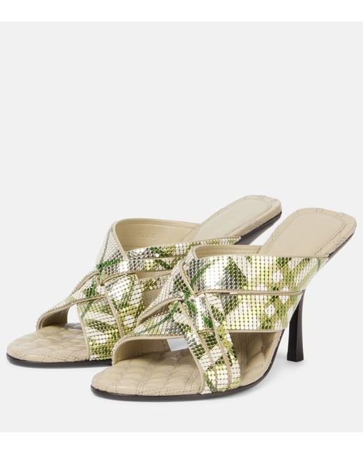 Burberry Metallic Cabana 90 Check Mules