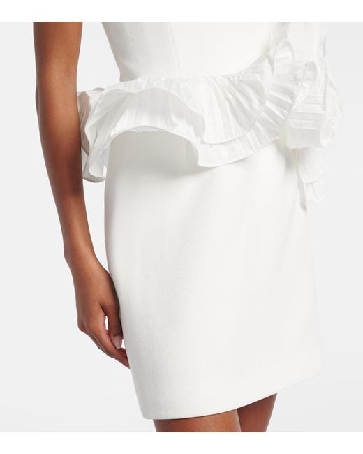 Rebecca Vallance White Bridal Ozias Ruffled Bustier Dress