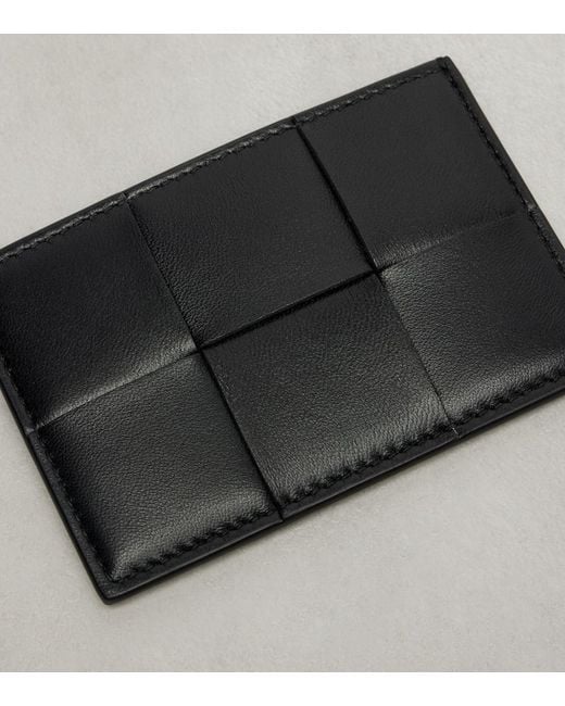 Bottega Veneta Black Cassette Intreccio Leather Card Holder