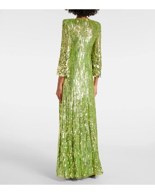 Jenny Packham Green Robe Nymph Mit Pailletten