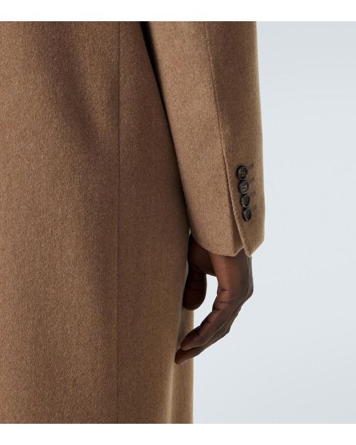 Canali Brown Single-Breasted Wool Coat for men