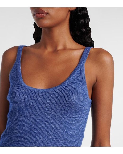 Gabriela Hearst Blue Cinxia Cashmere, Silk, And Hemp Tank Top