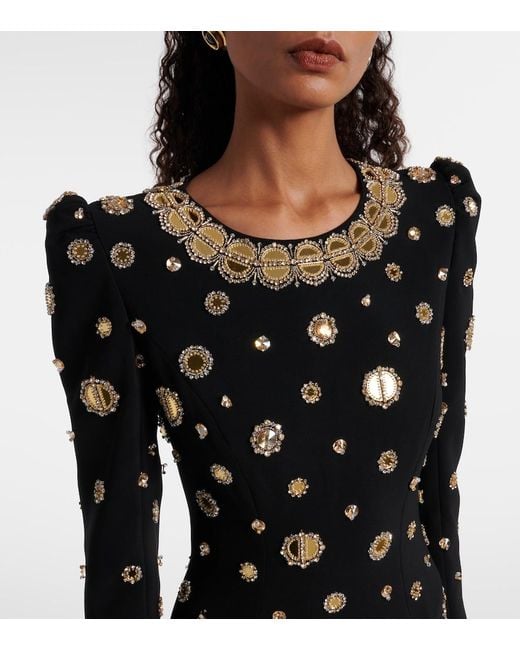 Jenny Packham Black Frency Embellished Gown