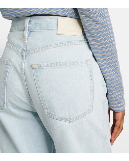Citizens of Humanity Blue Dahlia Distressed Low-Rise Wide-Leg Jeans
