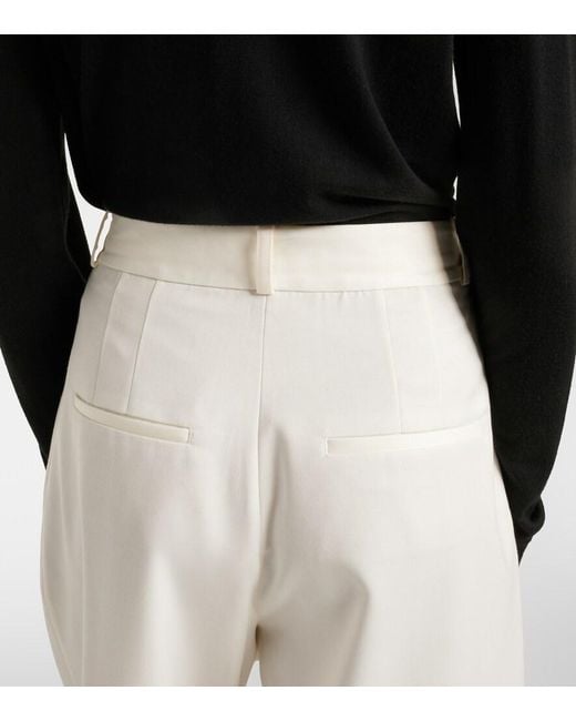 Rohe White Wool-Blend Barrel-Leg Pants