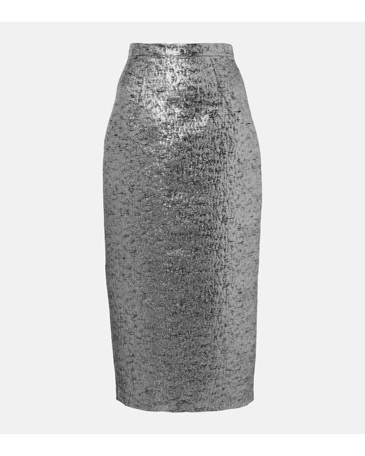 Emilia Wickstead Gray Lorelei Pencil Skirt