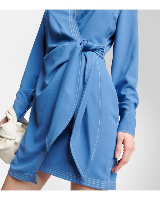 Veronica Beard Blue Lavella Crepe Minidress