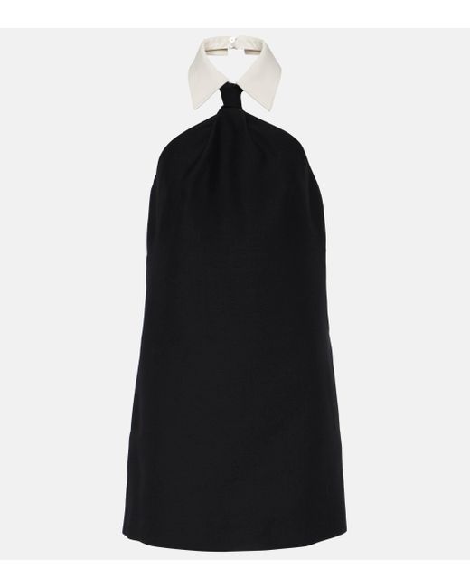 Valentino Black Wool & Silk Crepe Sleeveless Mini Dress