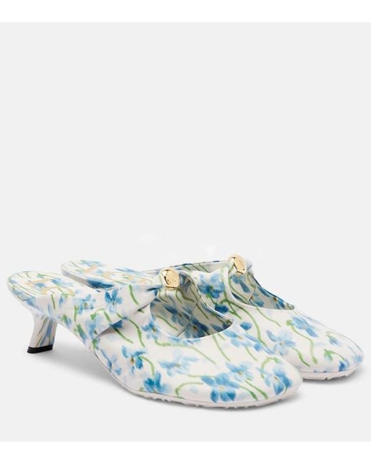 Mules Pebble Soft 45 En Cuir A Fleurs Loewe en coloris Blue