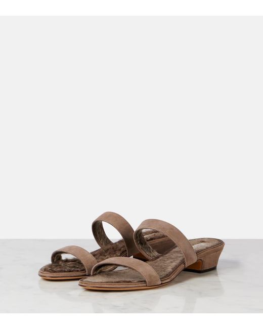 The Row Brown Sandalen Awar Aus Veloursleder