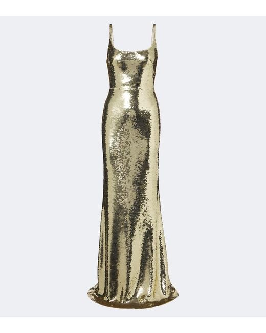 David Koma Metallic Sequined Gown