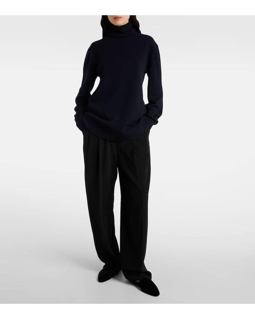 Totême  Blue Rollkragenpullover Aus Kaschmir