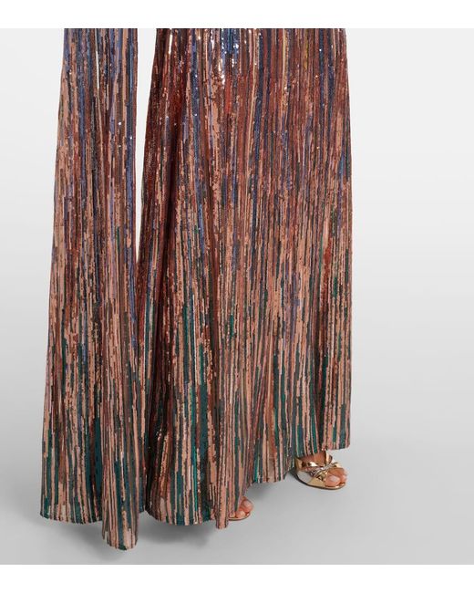 Elie Saab Brown Robe Mit Pailletten