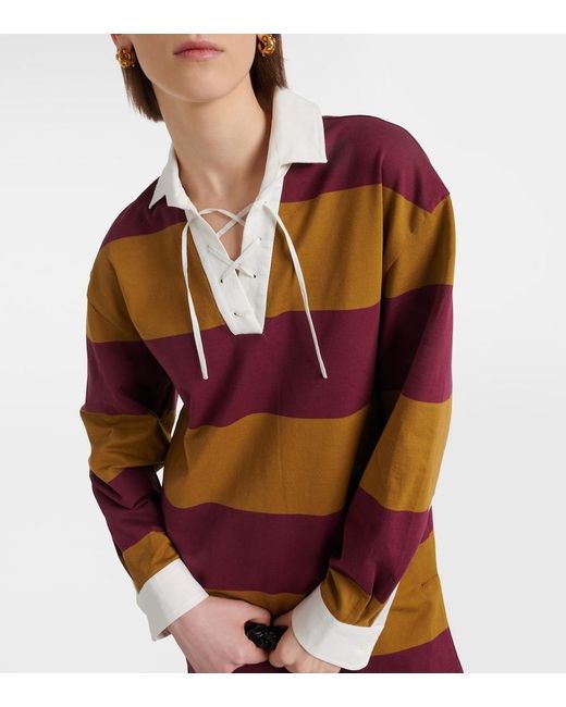 Dries Van Noten Red Colorblocked Cotton-Blend Sweatshirt