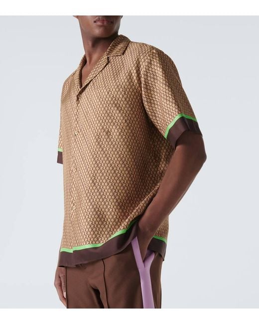 Gucci Hemd aus Seide in Brown für Herren