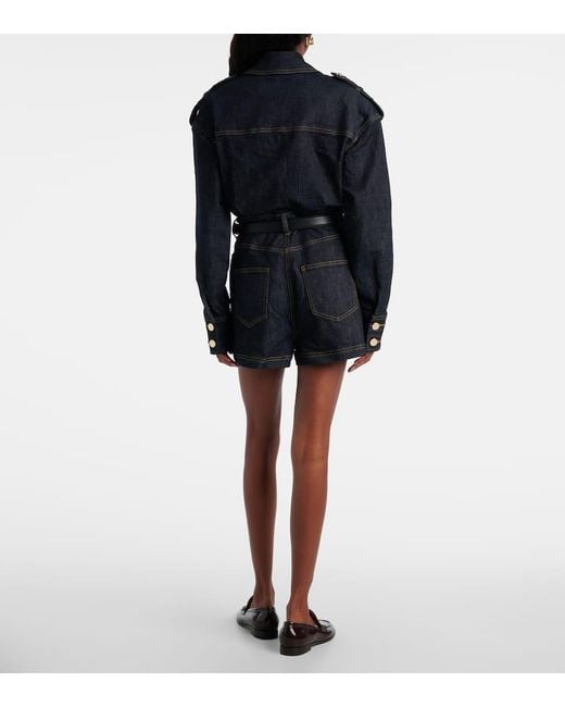 Self-Portrait Blue Denim Romper