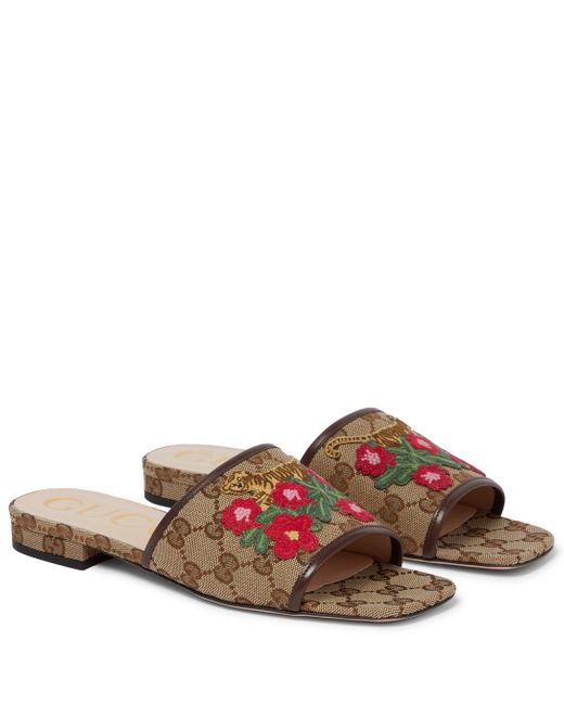 Sandali in jacquard GGGucci di Pelle | Lyst