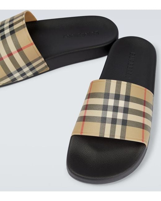 Burberry Slippers Vintage Check in Natural für Herren
