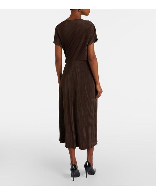Vince Brown Pleated Midi Dress