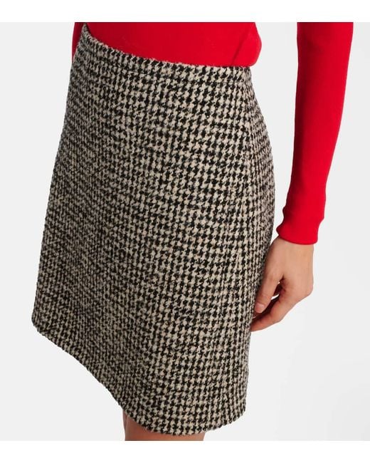 Max Mara Black Houndstooth Miniskirt